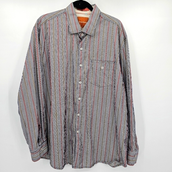 Tommy Bahama cream stripe button downs mens shirt 12xl big and tall - Picture 1 of 11